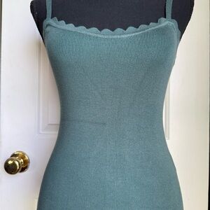 Mine Teal Scallop Trim Camisole